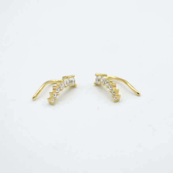 Aretes Climber Circonia plata 925 con baño de oro 18k