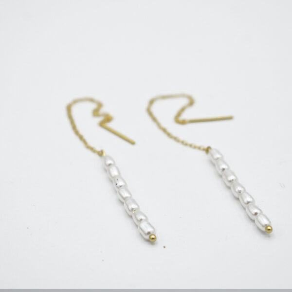 Aretes Perlitas plata 925 con baño de oro 18k