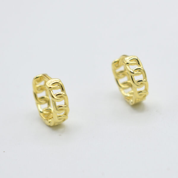 Aretes Chain Plata 925 con baño de oro 18k