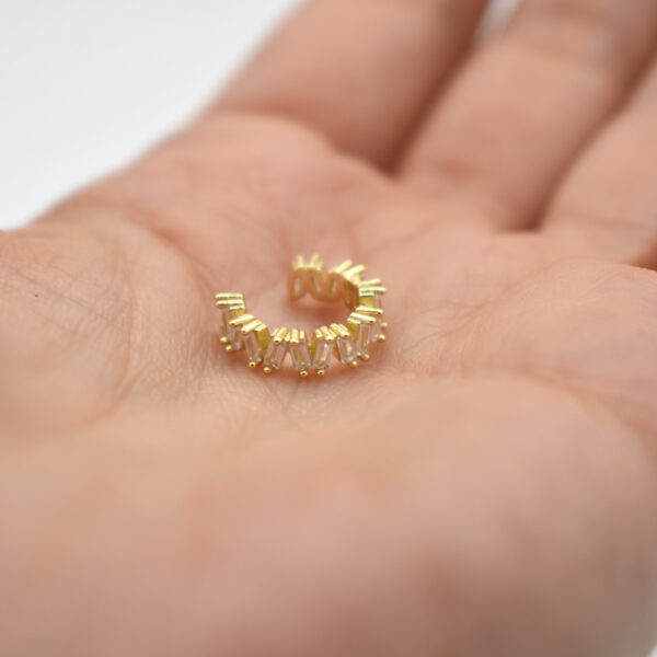 Aretes Conciencia Baguete Plata 925 con baño de oro 18k
