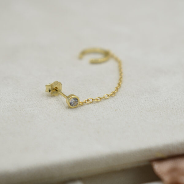 Arete con conciencia Plata 925 con baño de oro 18k