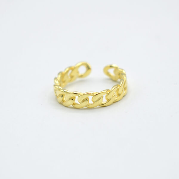 Anillo Chain plata 925 con baño de oro de 18K