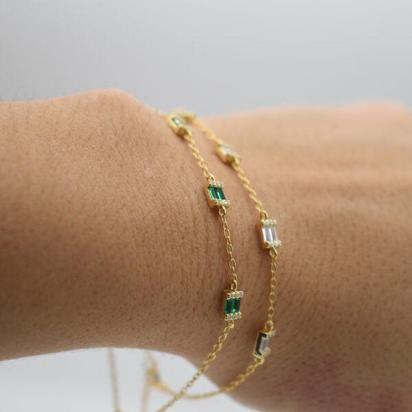 Pulsera cleopatra circonias verde / blanca